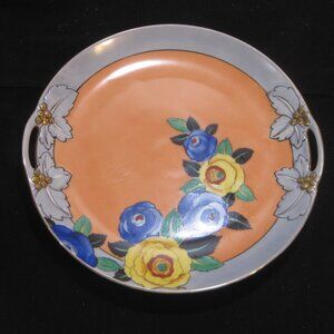 Vintage Noritake Plate "M" Floral with Handle Made in Japan 9 3/4"